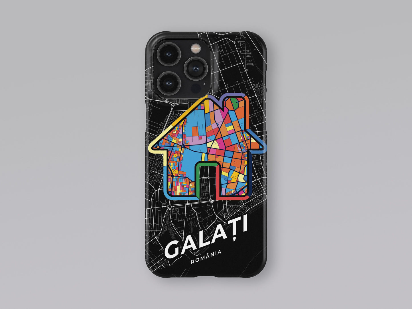 Galați Romania slim phone case with colorful icon. Birthday, wedding or housewarming gift. Couple match cases. 3