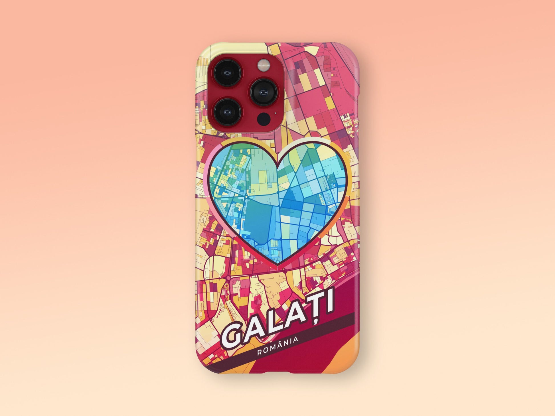 Galați Romania slim phone case with colorful icon. Birthday, wedding or housewarming gift. Couple match cases. 2