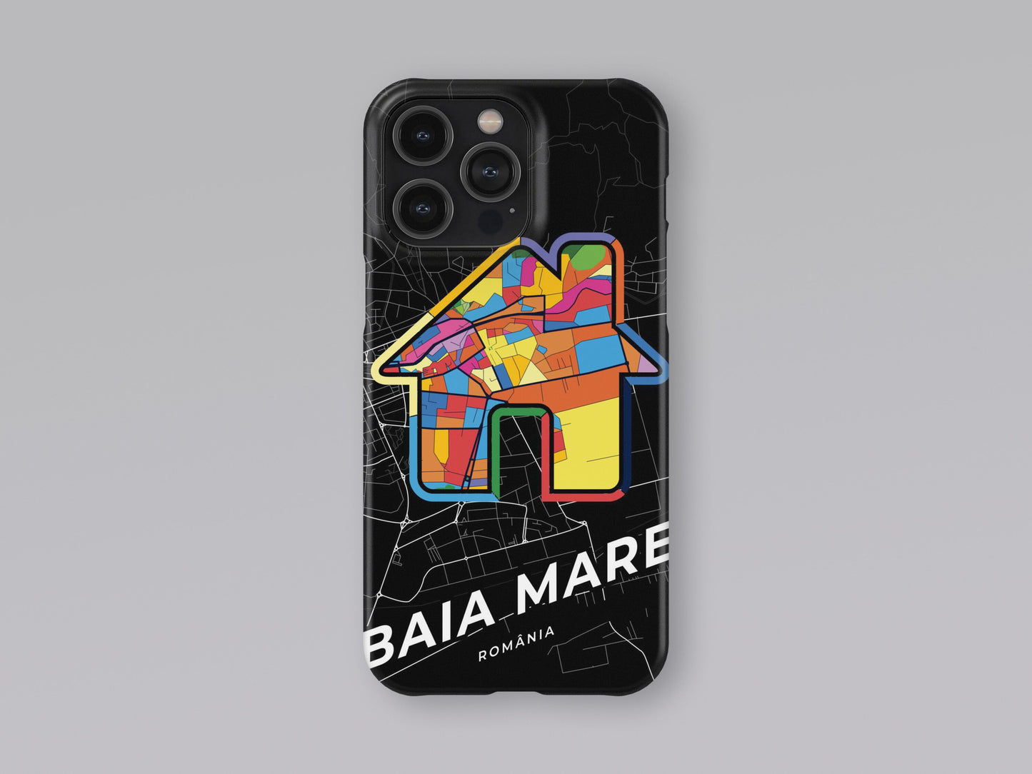 Baia Mare Romania slim phone case with colorful icon. Birthday, wedding or housewarming gift. Couple match cases. 3