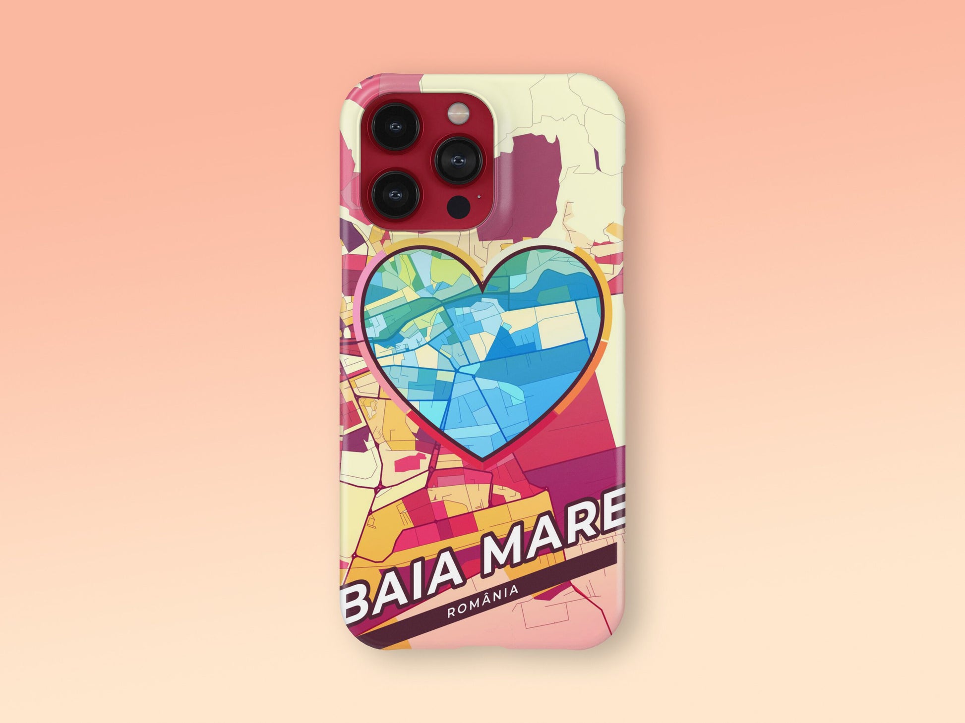 Baia Mare Romania slim phone case with colorful icon. Birthday, wedding or housewarming gift. Couple match cases. 2