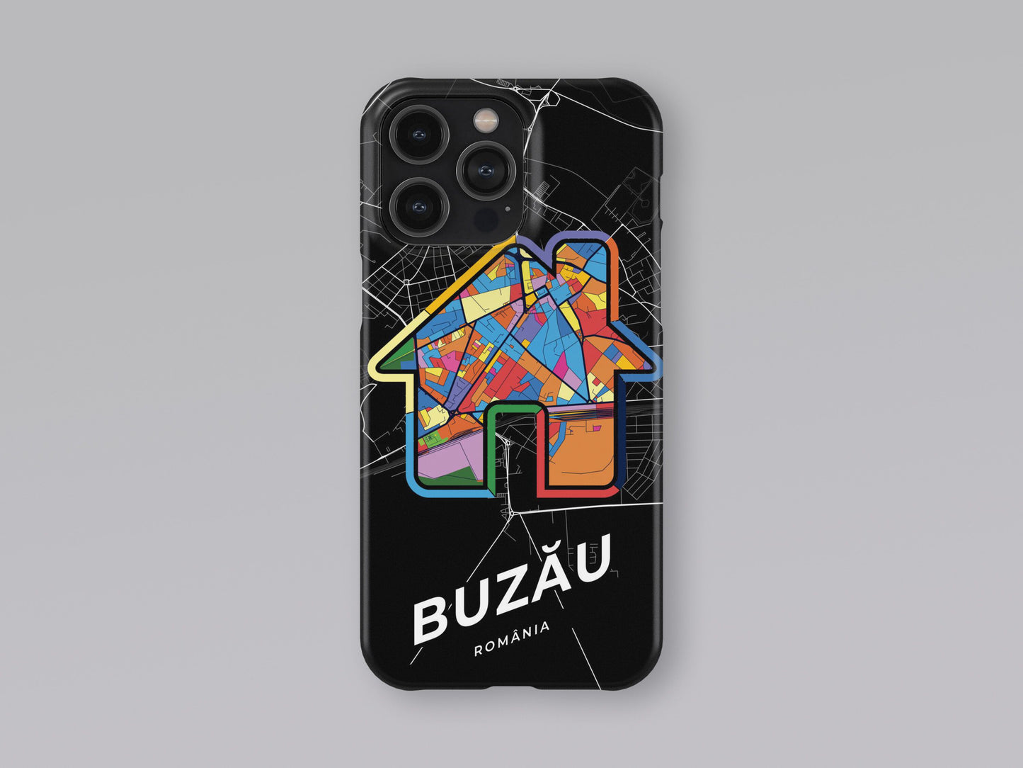 Buzău Romania slim phone case with colorful icon. Birthday, wedding or housewarming gift. Couple match cases. 3
