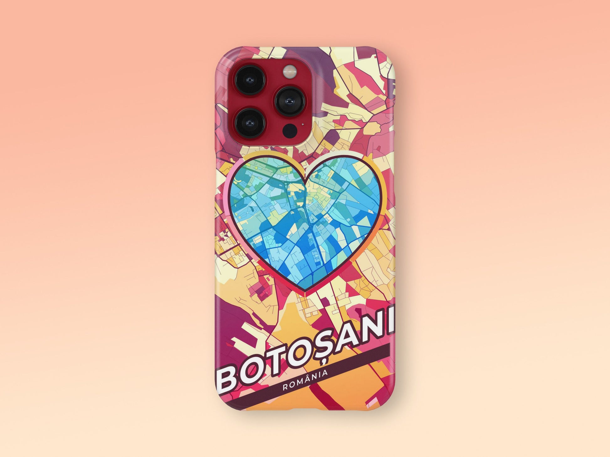 Botoșani Romania slim phone case with colorful icon. Birthday, wedding or housewarming gift. Couple match cases. 2