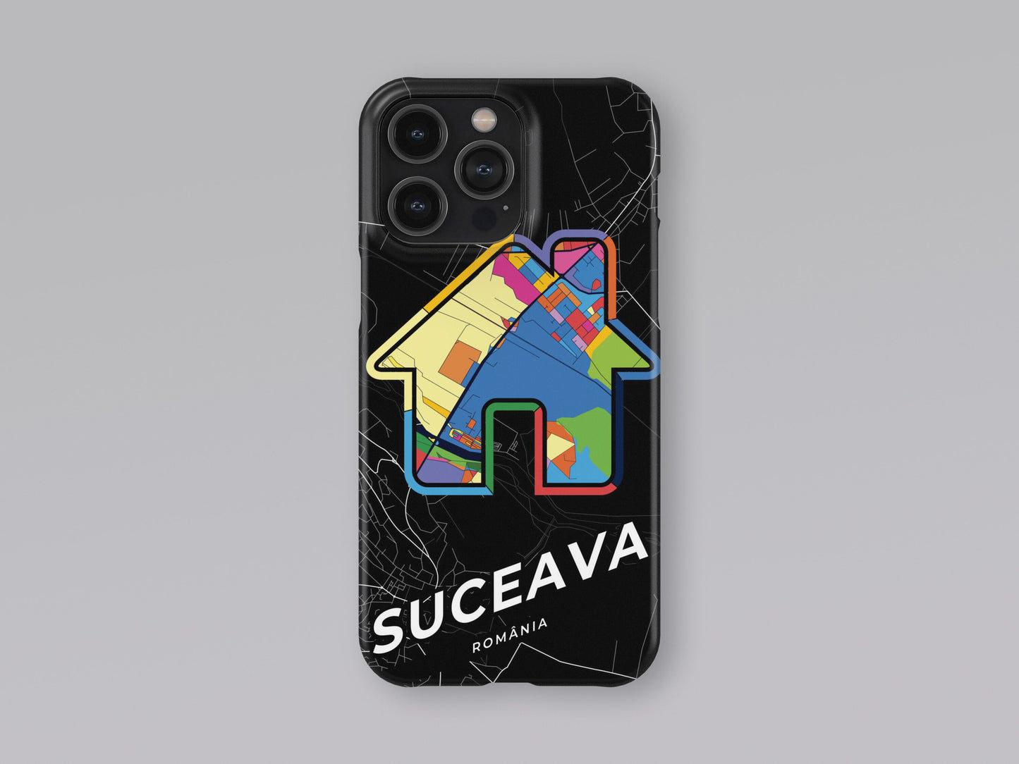Suceava Romania slim phone case with colorful icon 3