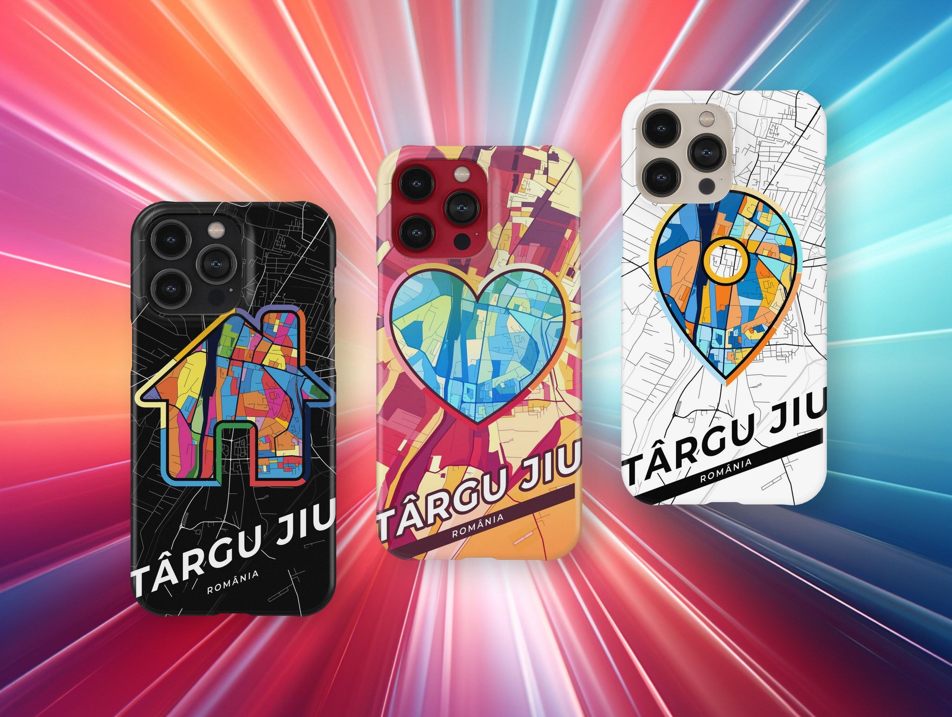 Târgu Jiu Romania slim phone case with colorful icon