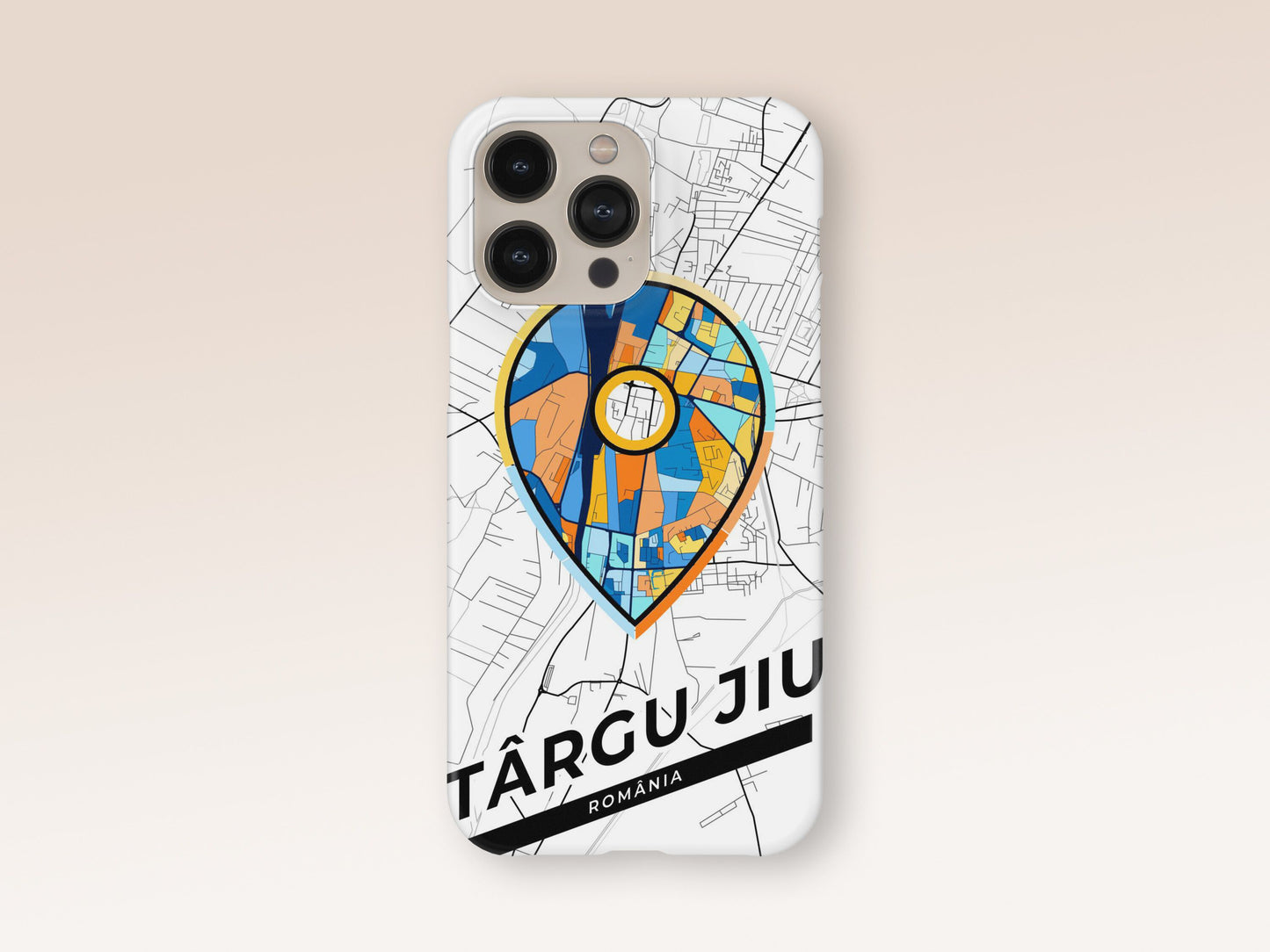 Târgu Jiu Romania slim phone case with colorful icon 1