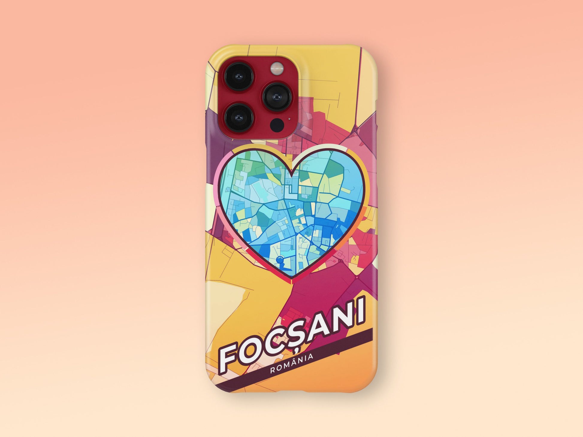 Focșani Romania slim phone case with colorful icon. Birthday, wedding or housewarming gift. Couple match cases. 2