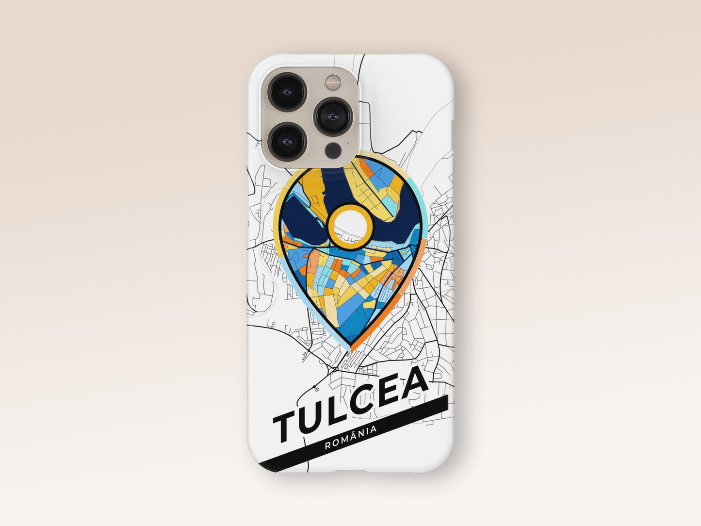 Tulcea Romania slim phone case with colorful icon 1