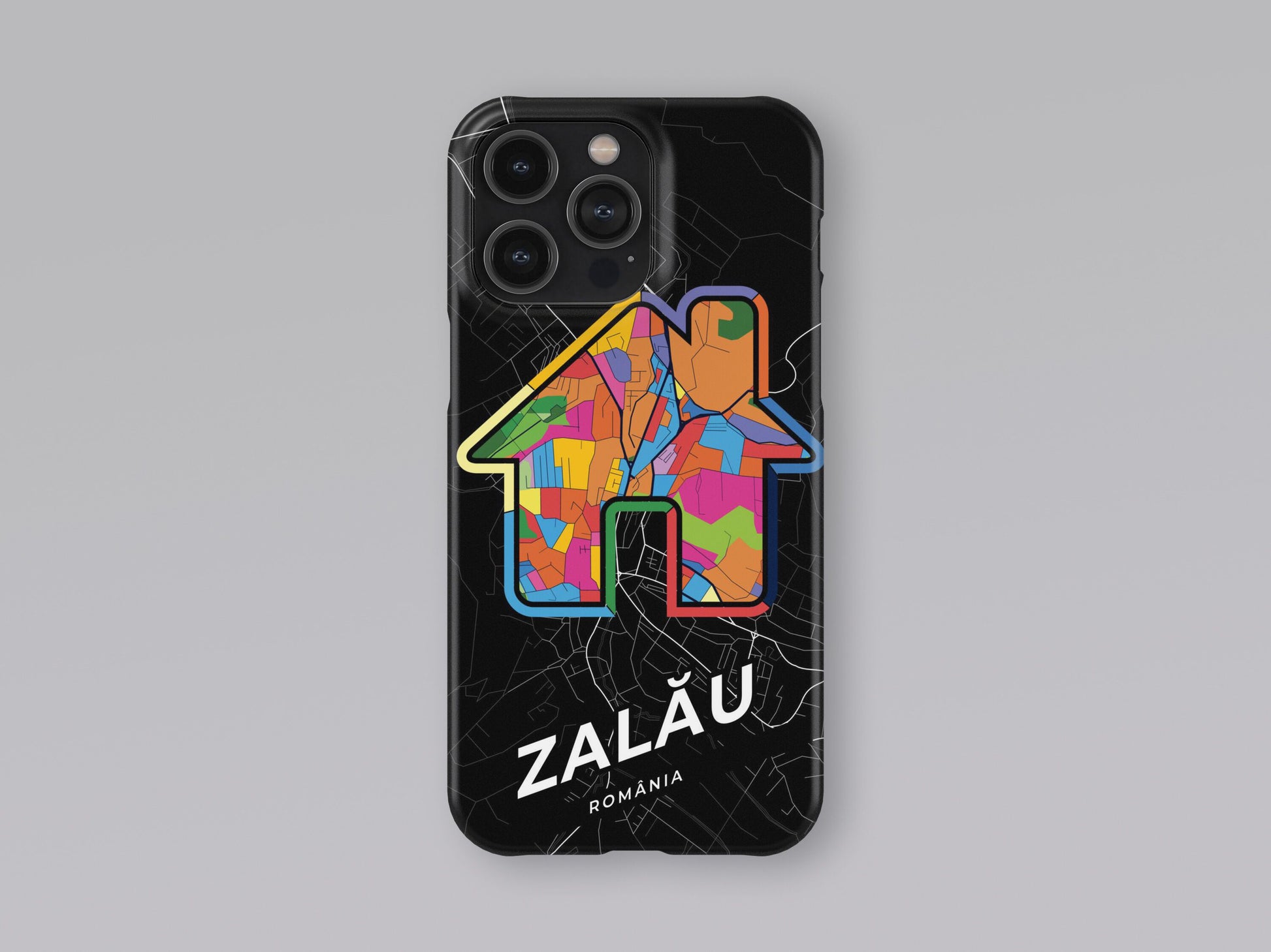 Zalău Romania slim phone case with colorful icon 3