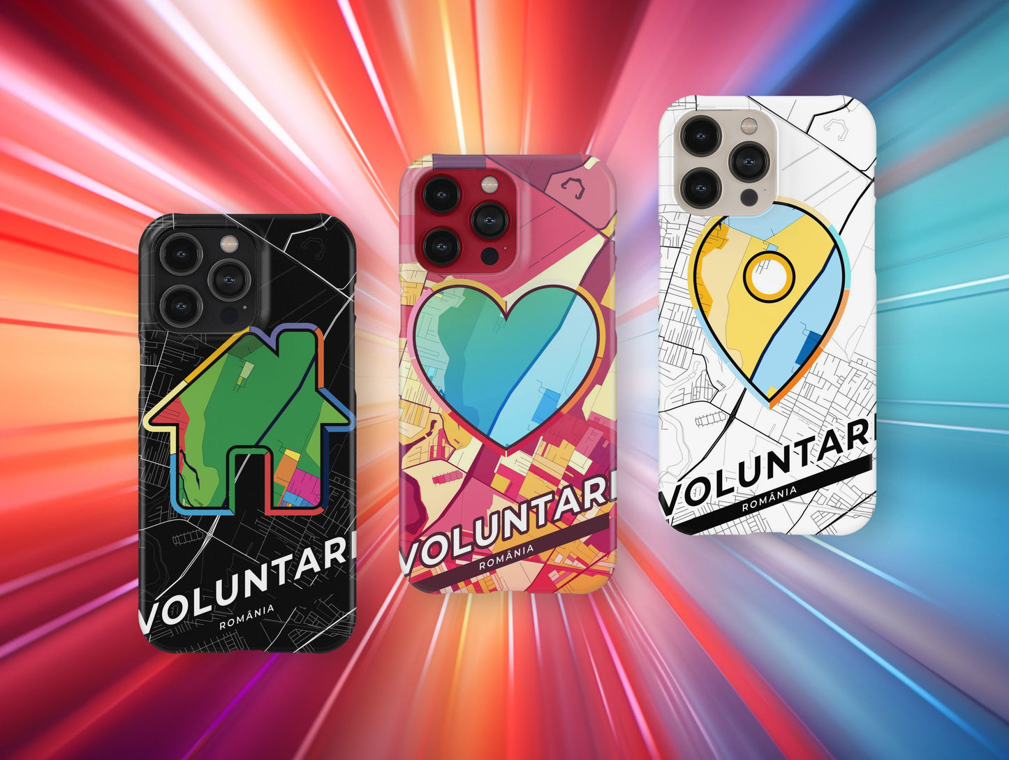 Voluntari Romania slim phone case with colorful icon