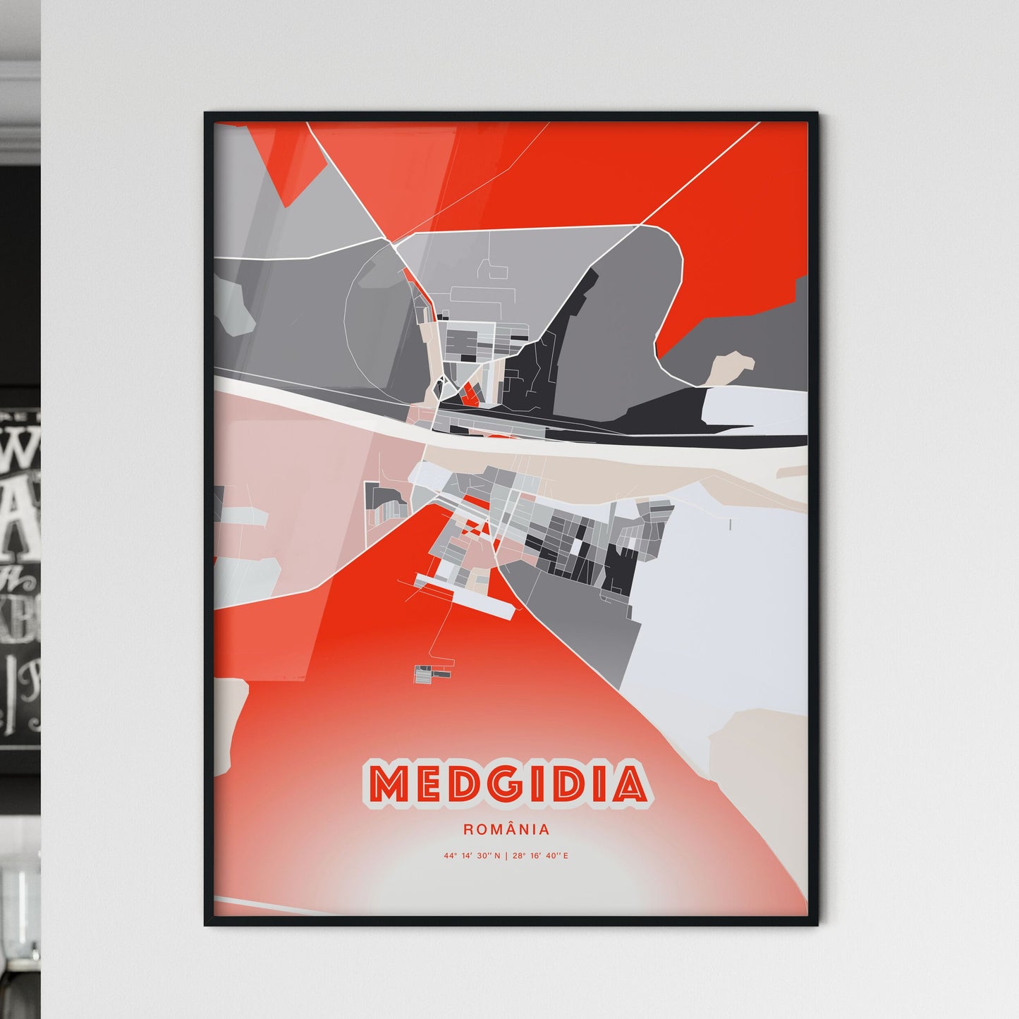 Colorful MEDGIDIA ROMANIA Fine Art Map Modern