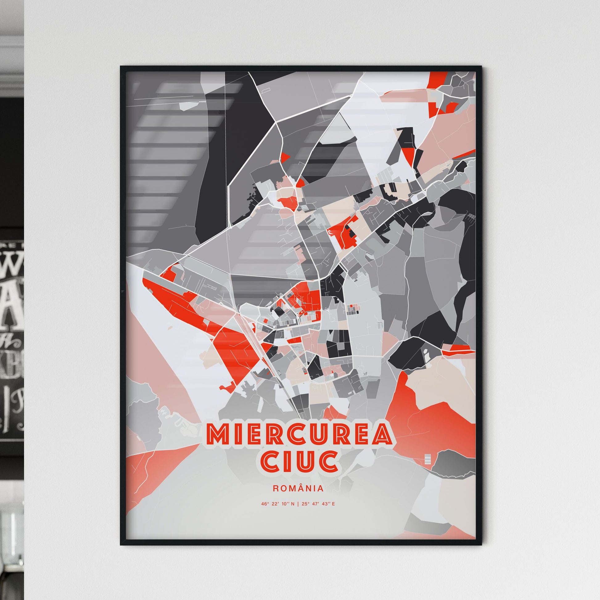 Colorful MIERCUREA CIUC ROMANIA Fine Art Map Modern