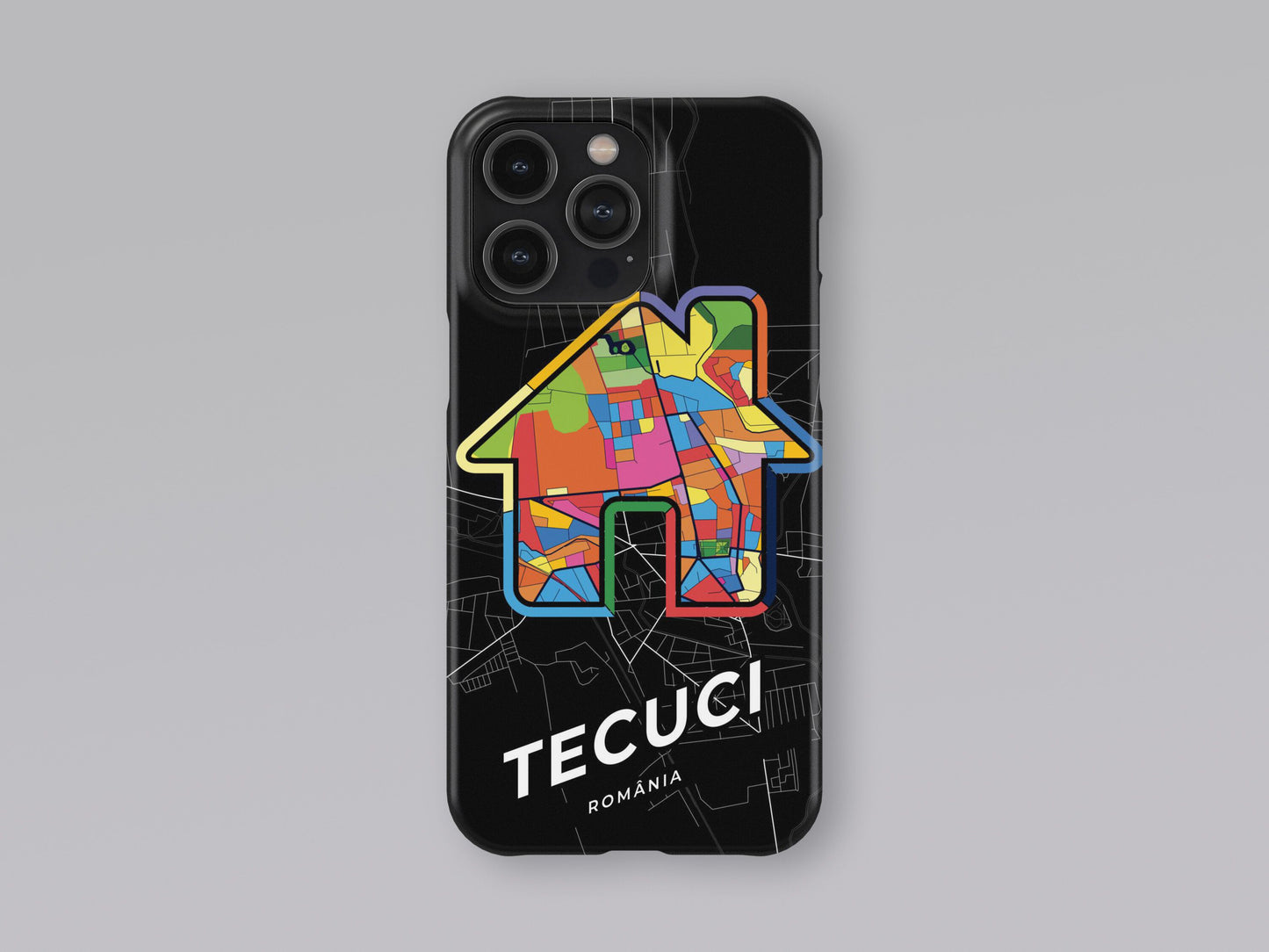 Tecuci Romania slim phone case with colorful icon 3