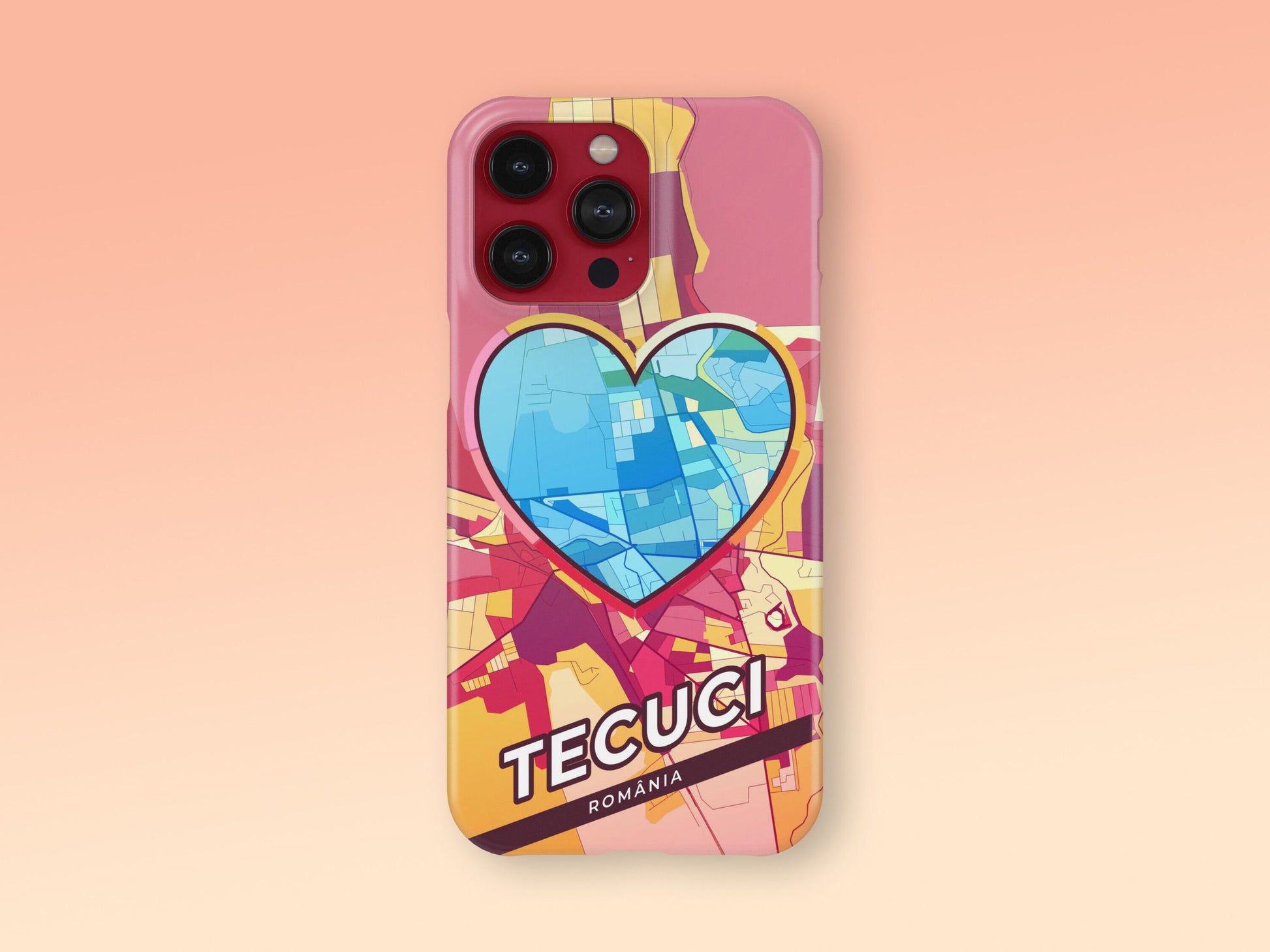 Tecuci Romania slim phone case with colorful icon 2
