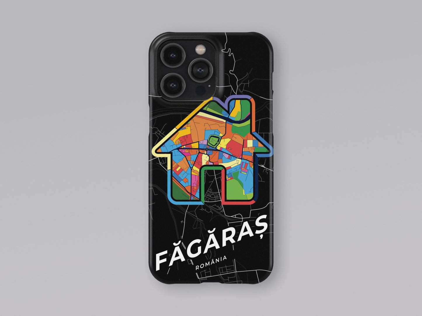 Făgăraș Romania slim phone case with colorful icon. Birthday, wedding or housewarming gift. Couple match cases. 3