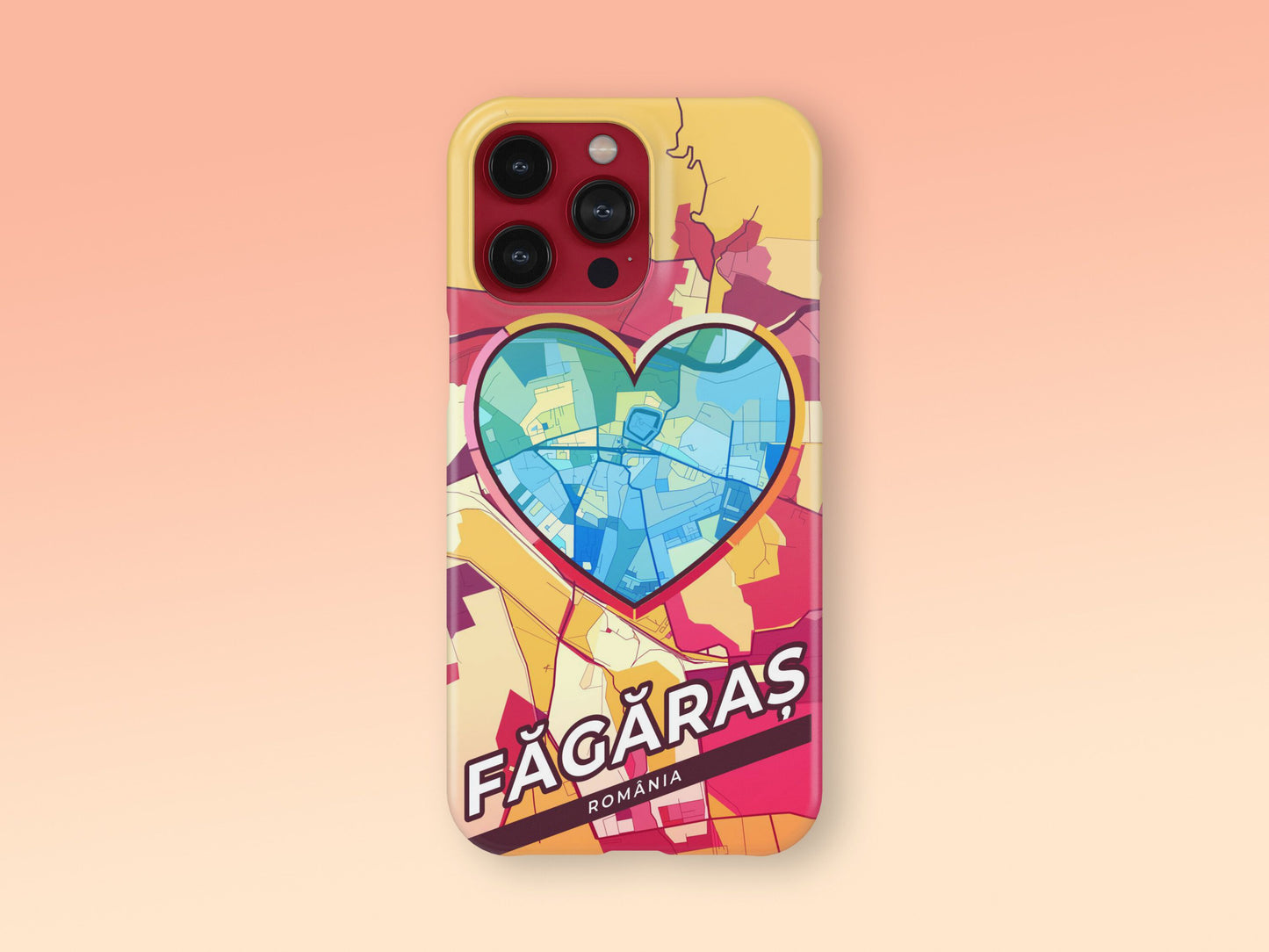 Făgăraș Romania slim phone case with colorful icon. Birthday, wedding or housewarming gift. Couple match cases. 2