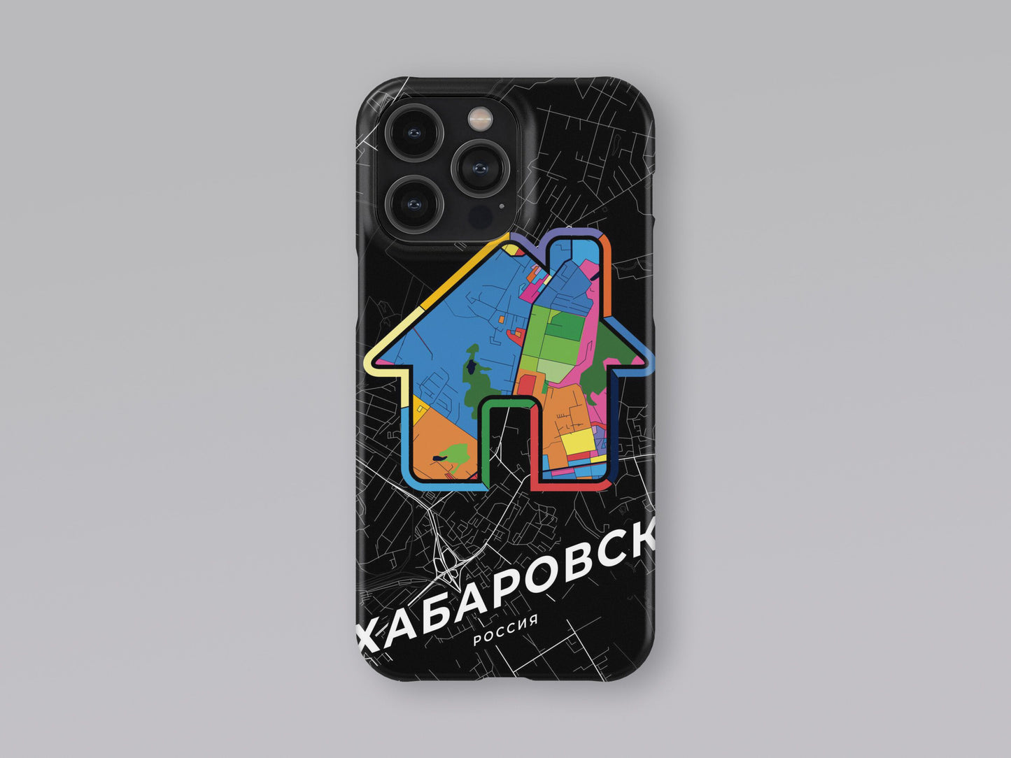 Khabarovsk Russia slim phone case with colorful icon. Birthday, wedding or housewarming gift. Couple match cases. 3