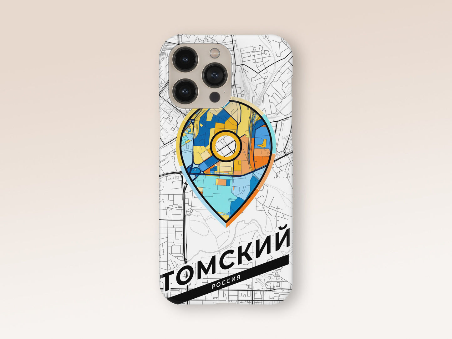 Tomsk Russia slim phone case with colorful icon 1