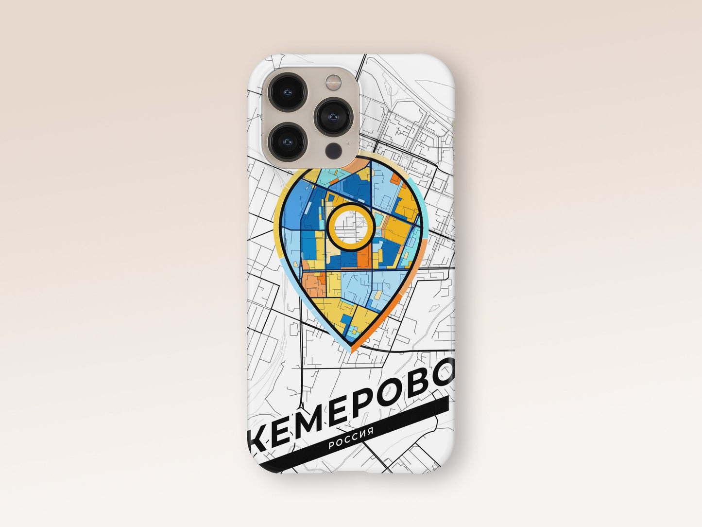 Kemerovo Russia slim phone case with colorful icon. Birthday, wedding or housewarming gift. Couple match cases. 1