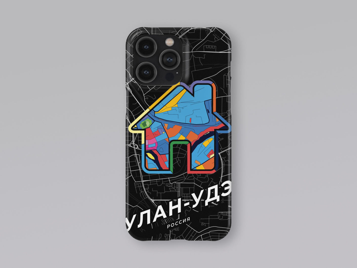 Ulan-Ude Russia slim phone case with colorful icon 3