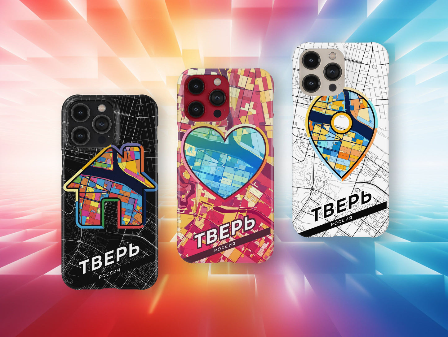 Tver Russia slim phone case with colorful icon