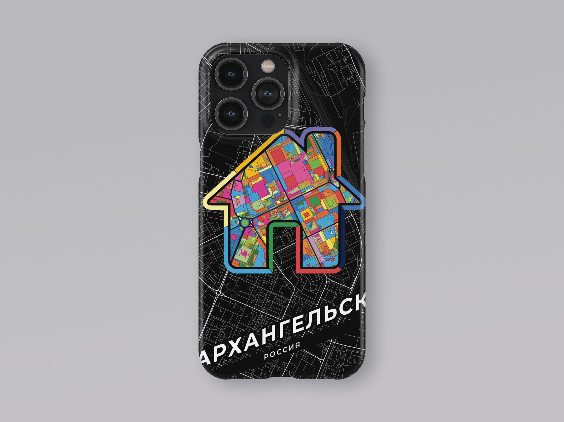 Arkhangelsk Russia slim phone case with colorful icon. Birthday, wedding or housewarming gift. Couple match cases. 3
