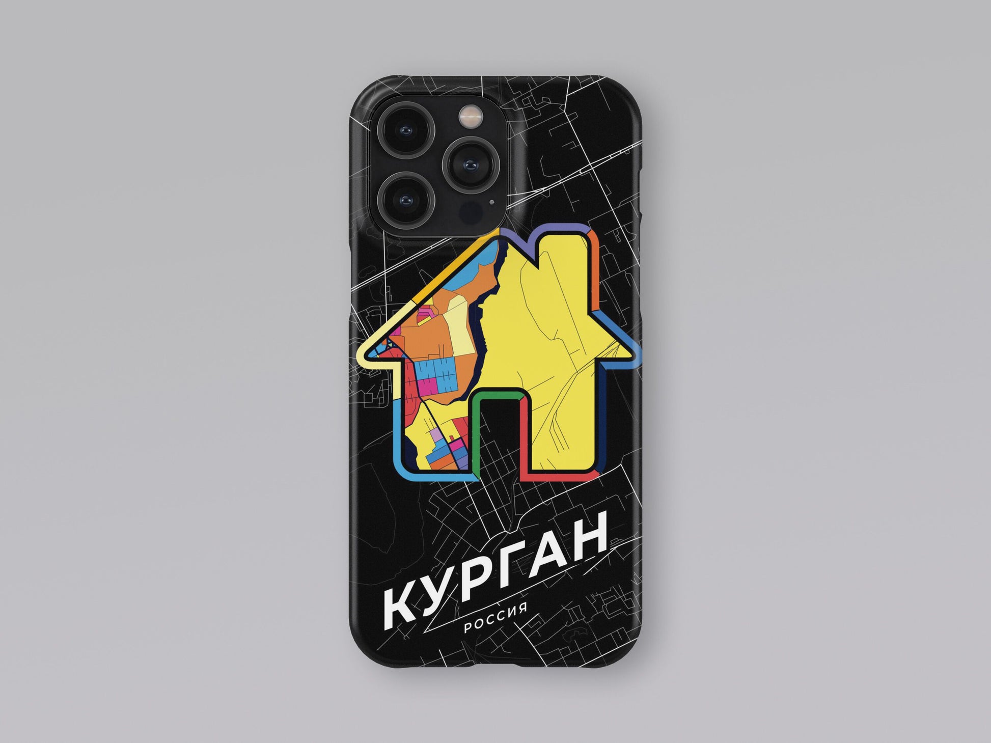 Kurgan Russia slim phone case with colorful icon. Birthday, wedding or housewarming gift. Couple match cases. 3