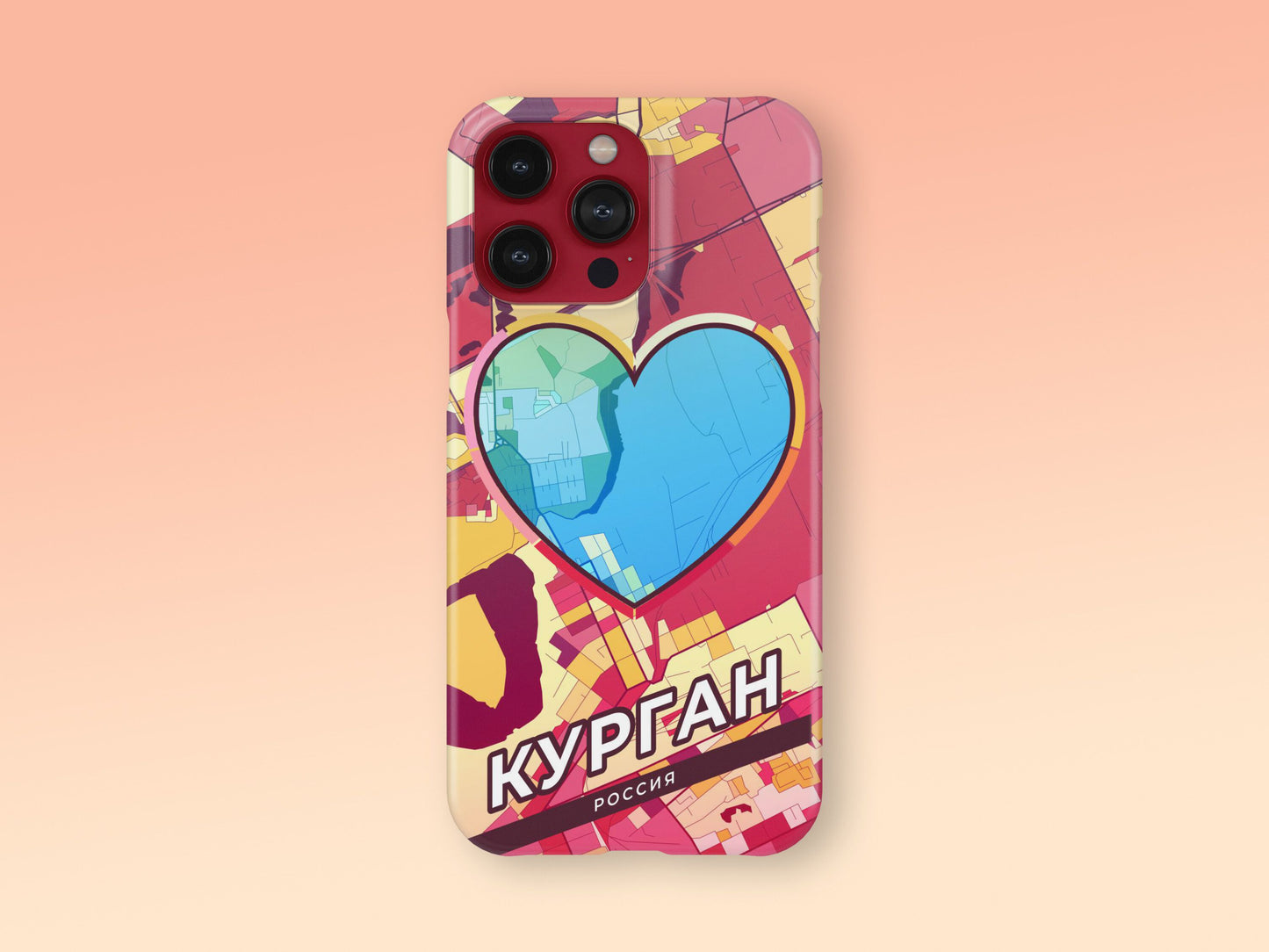 Kurgan Russia slim phone case with colorful icon. Birthday, wedding or housewarming gift. Couple match cases. 2