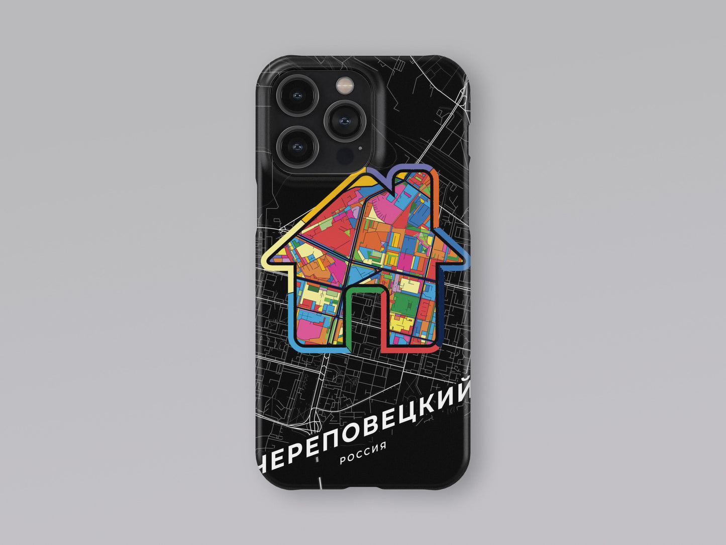 Cherepovets Russia slim phone case with colorful icon. Birthday, wedding or housewarming gift. Couple match cases. 3