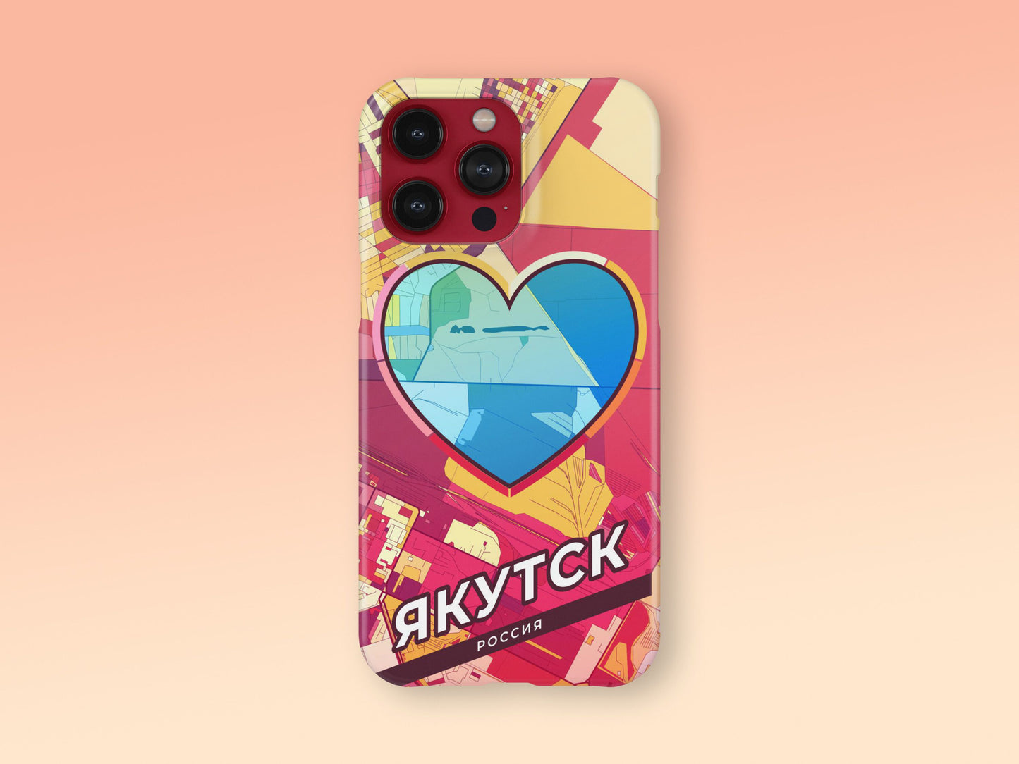 Yakutsk Russia slim phone case with colorful icon 2