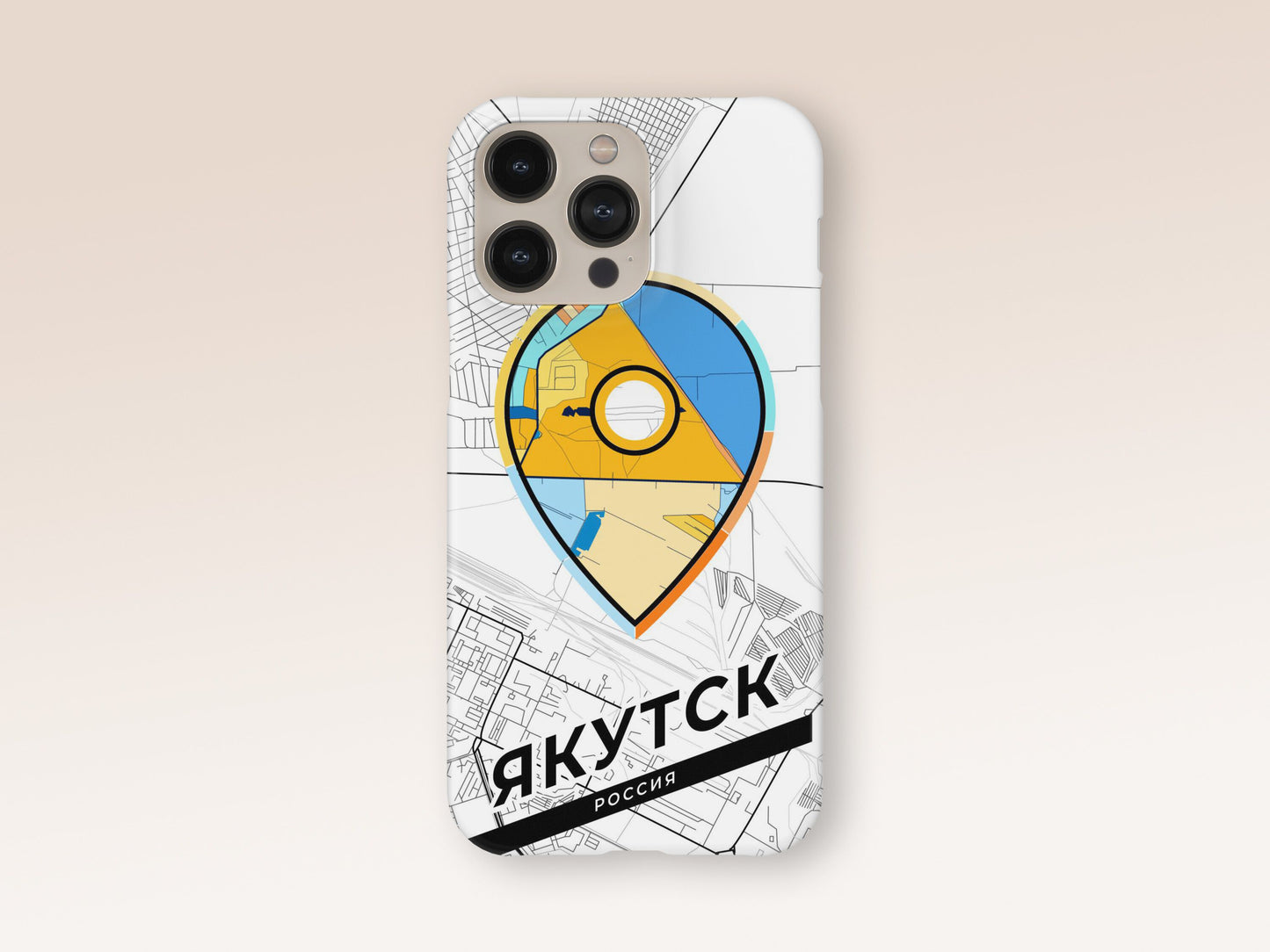 Yakutsk Russia slim phone case with colorful icon 1