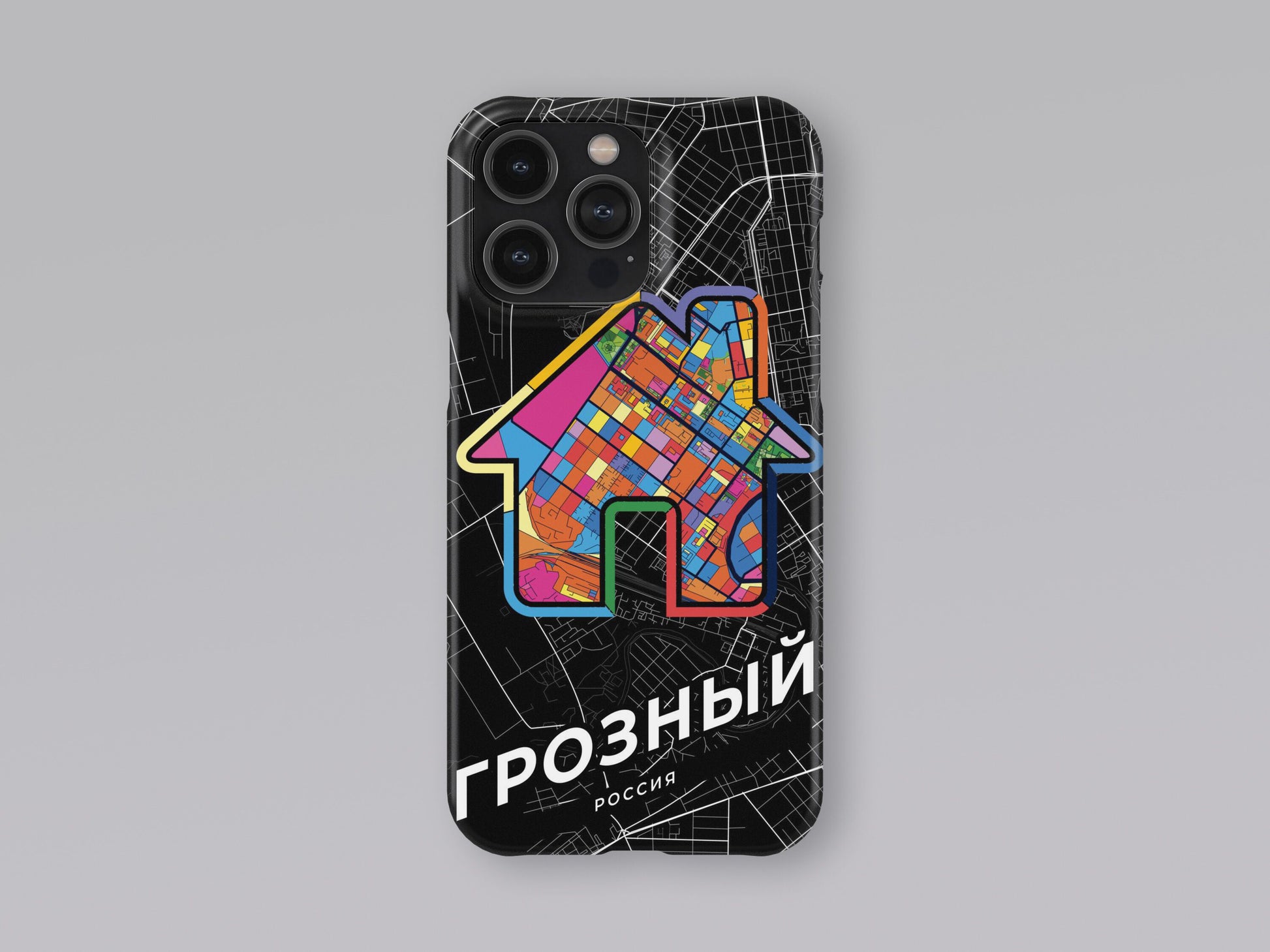 Grozny Russia slim phone case with colorful icon. Birthday, wedding or housewarming gift. Couple match cases. 3