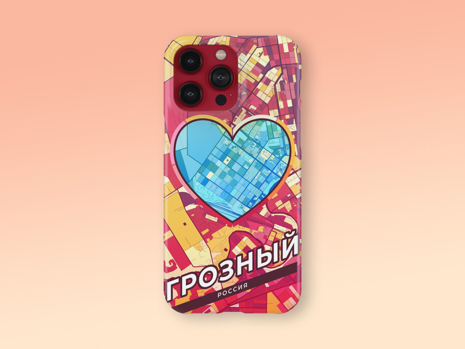 Grozny Russia slim phone case with colorful icon. Birthday, wedding or housewarming gift. Couple match cases. 2