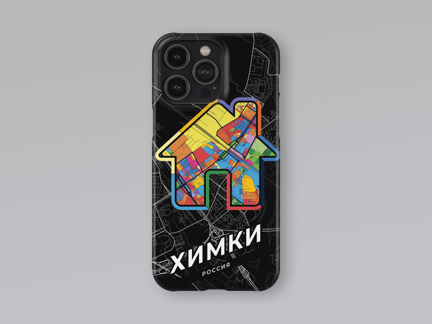 Khimki Russia slim phone case with colorful icon. Birthday, wedding or housewarming gift. Couple match cases. 3