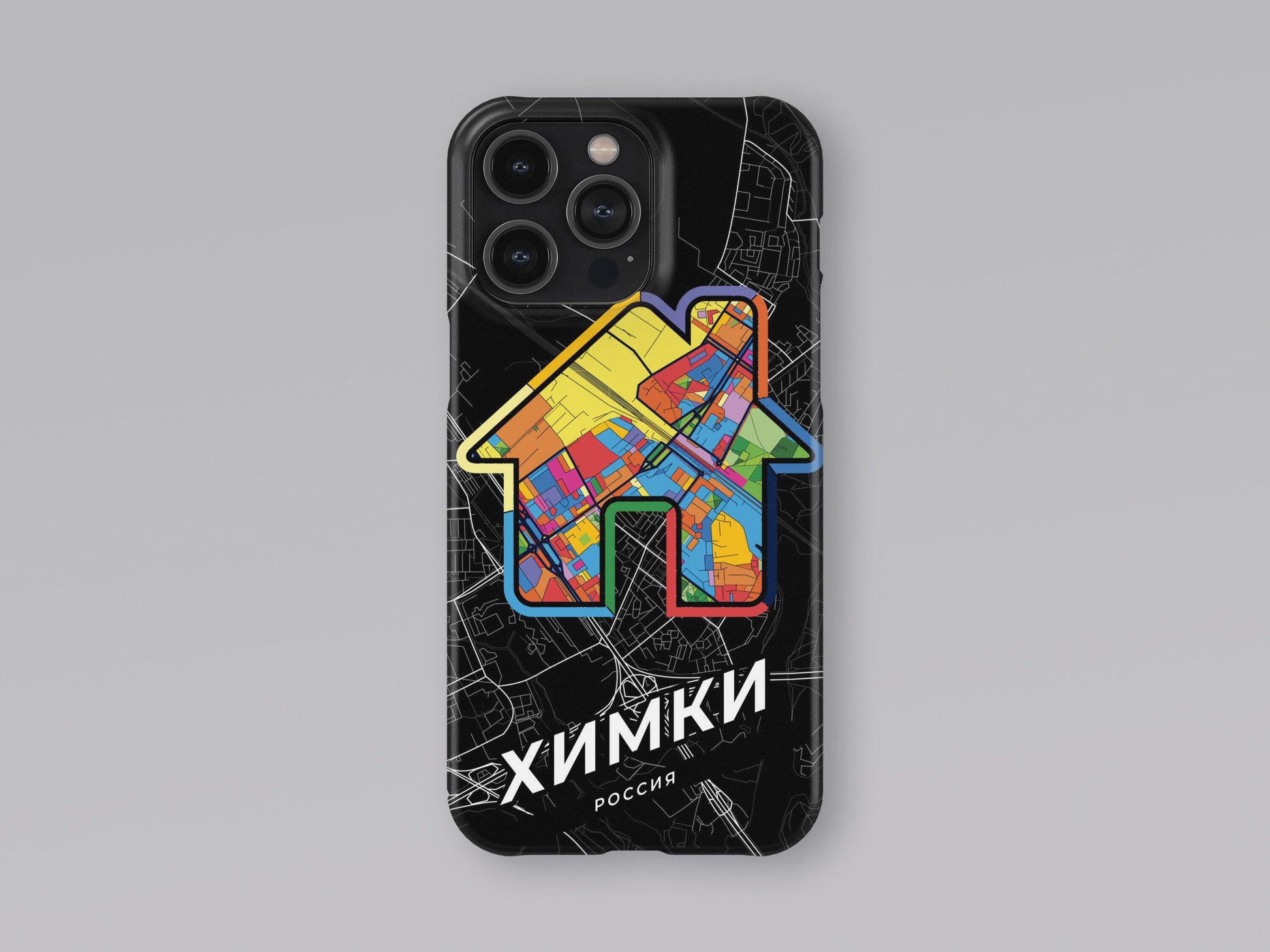 Khimki Russia slim phone case with colorful icon. Birthday, wedding or housewarming gift. Couple match cases. 3