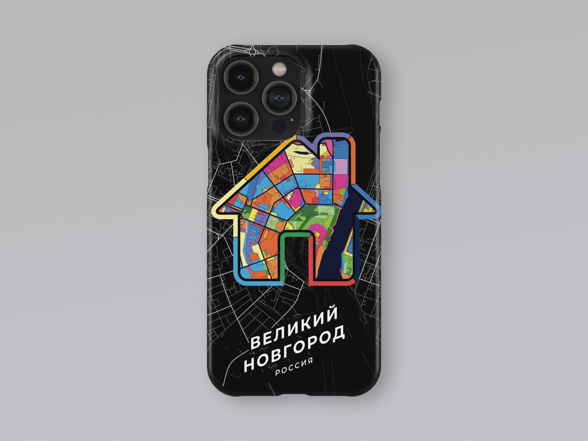 Veliky Novgorod Russia slim phone case with colorful icon 3