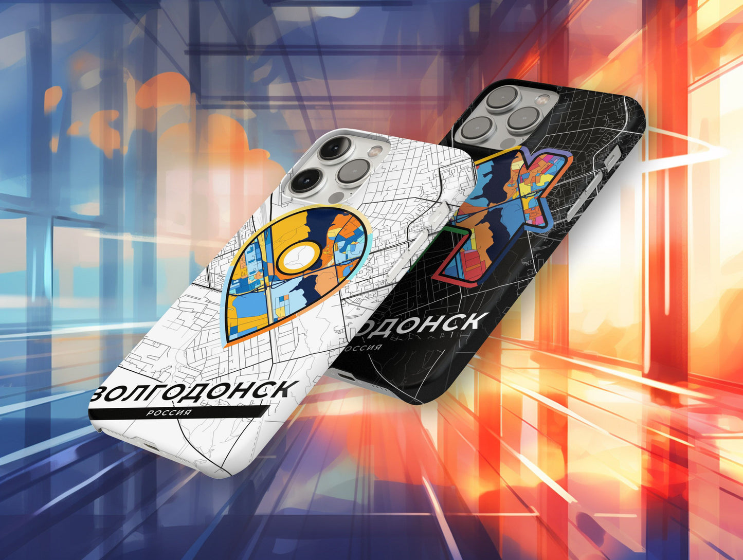 Volgodonsk Russia slim phone case with colorful icon
