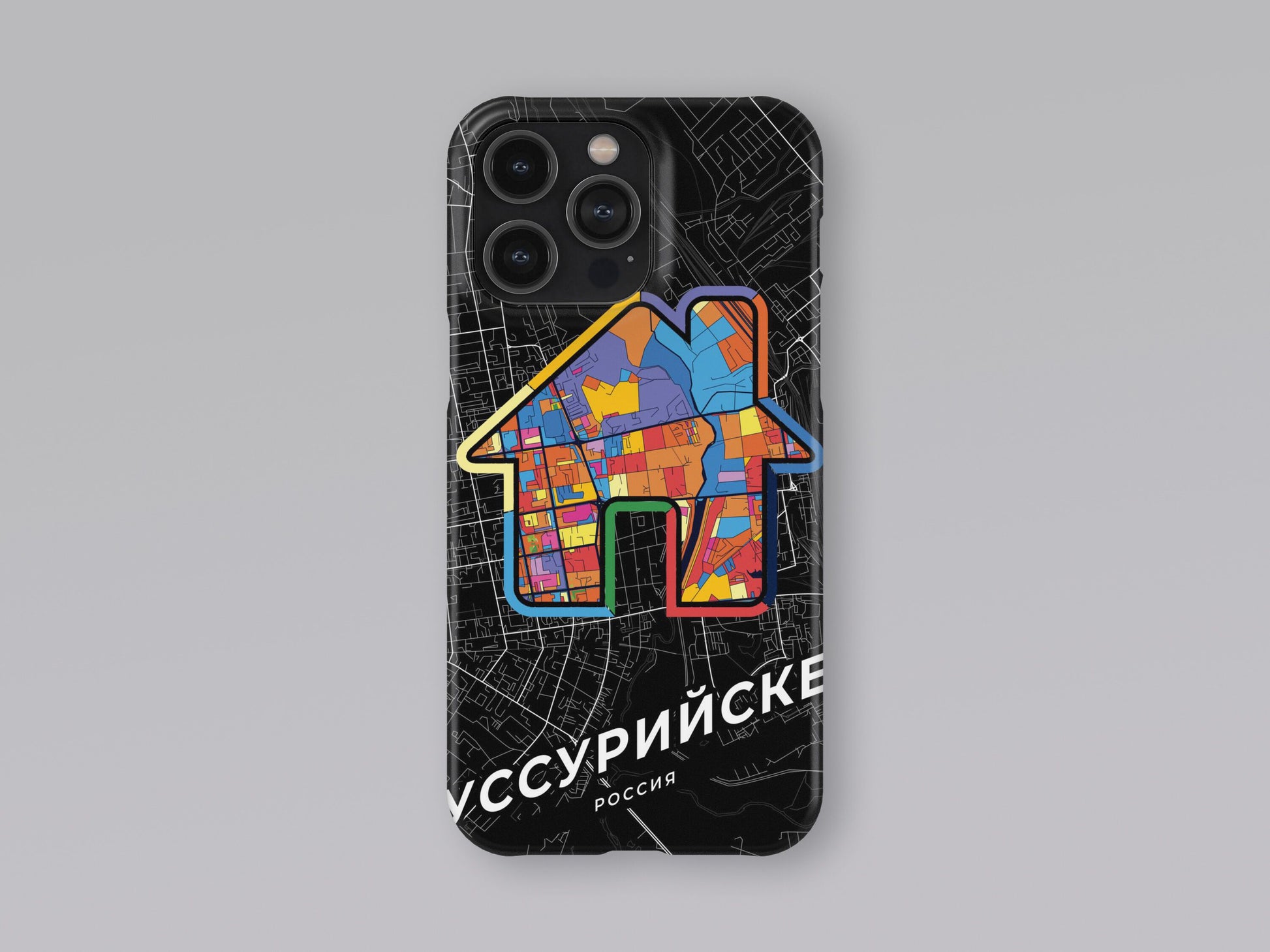 Ussuriysk Russia slim phone case with colorful icon 3