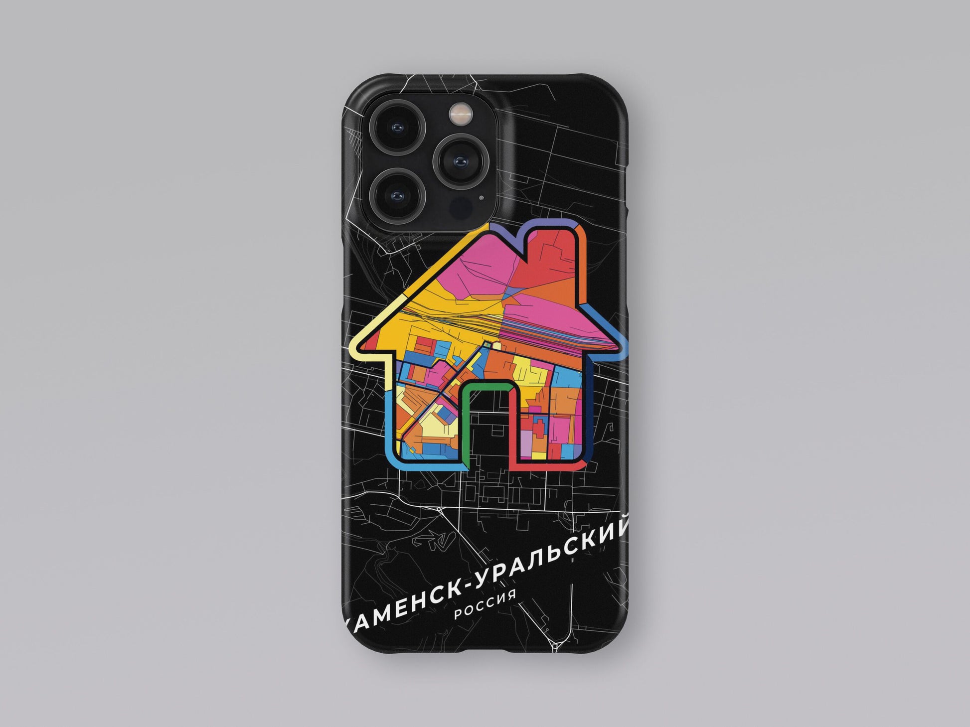 Kamensk-Uralsky Russia slim phone case with colorful icon. Birthday, wedding or housewarming gift. Couple match cases. 3