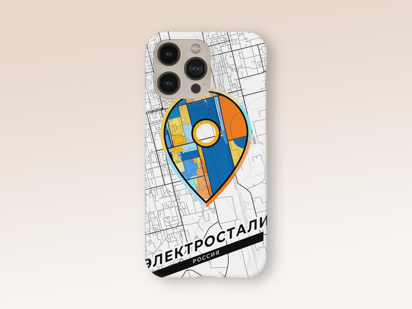 Elektrostal Russia slim phone case with colorful icon. Birthday, wedding or housewarming gift. Couple match cases. 1