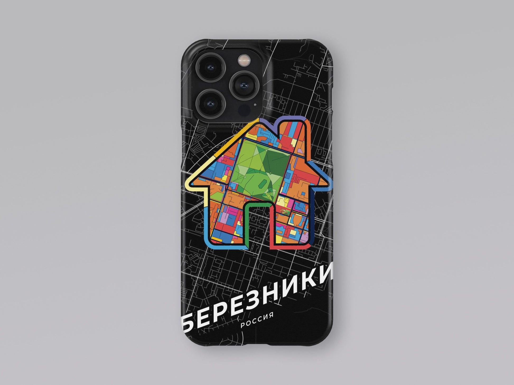 Berezniki Russia slim phone case with colorful icon. Birthday, wedding or housewarming gift. Couple match cases. 3