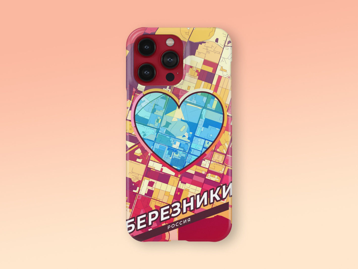 Berezniki Russia slim phone case with colorful icon. Birthday, wedding or housewarming gift. Couple match cases. 2