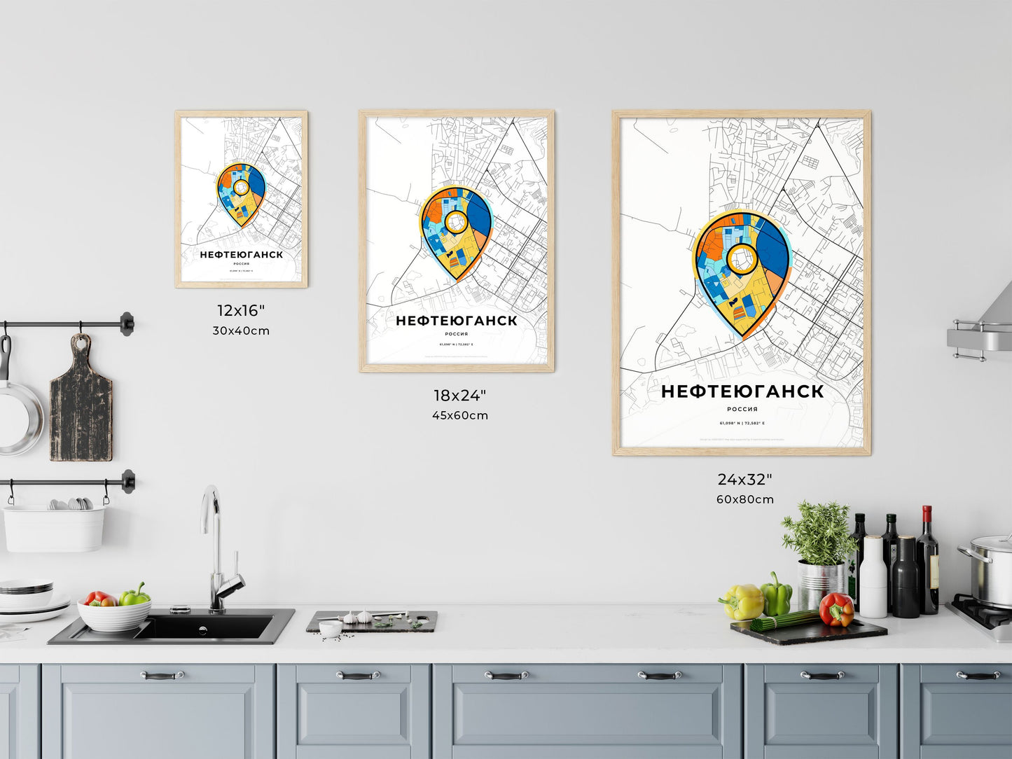 Nefteyugansk Russia art map size chart