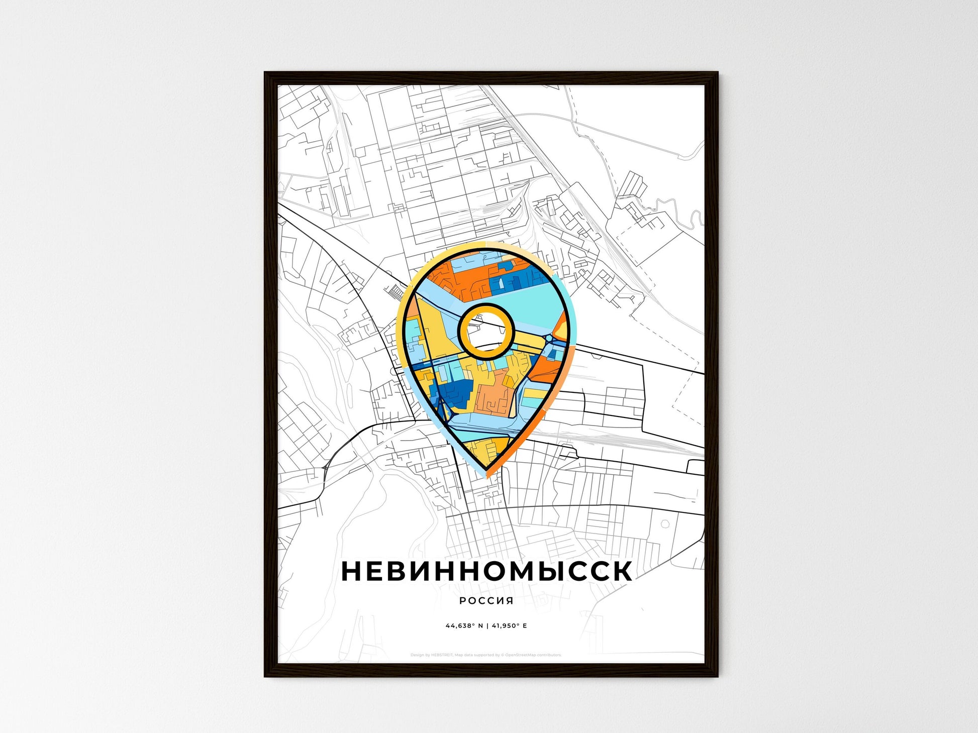 Nevinnomyssk Russia wedding art map with pointer icon