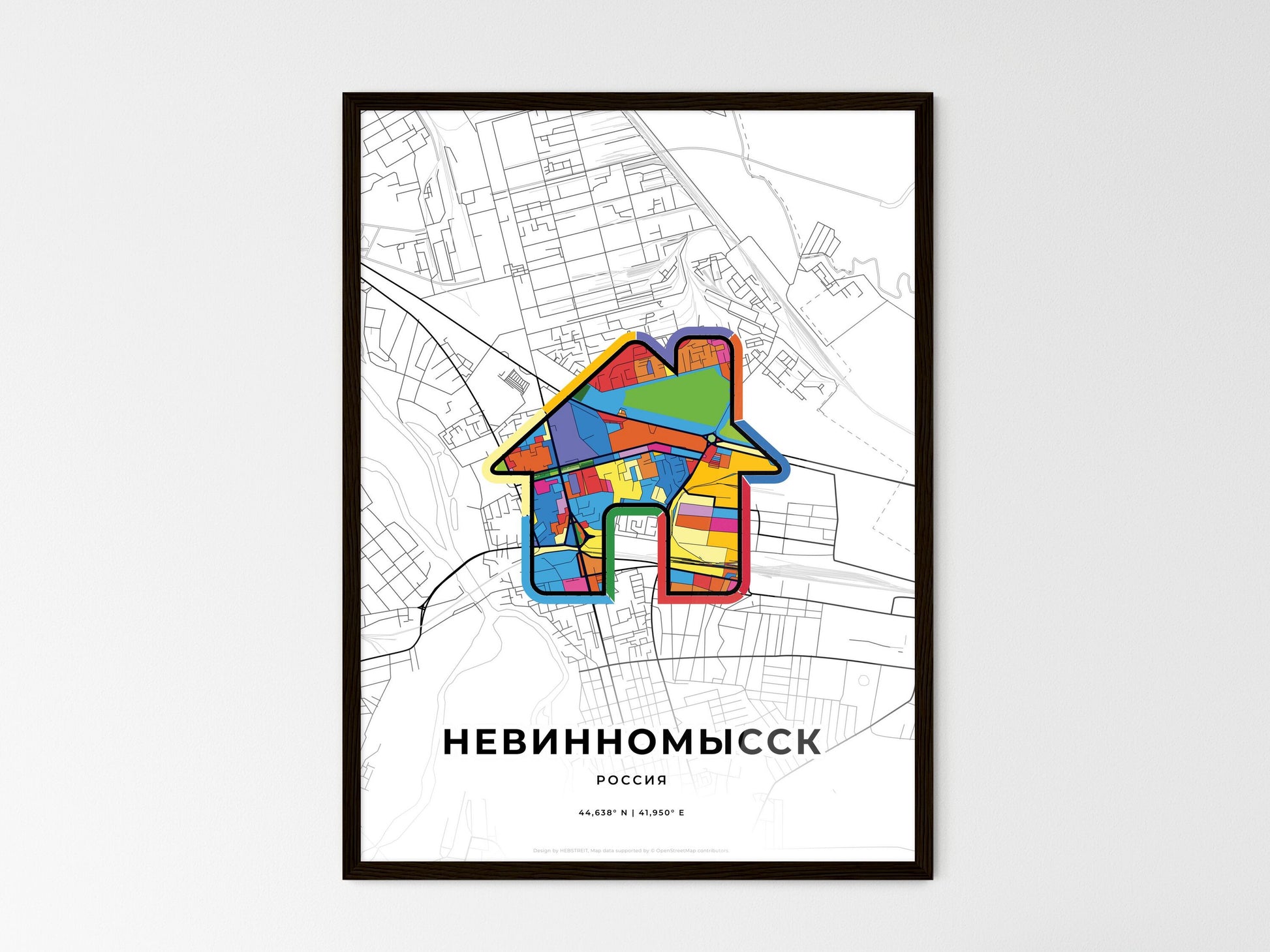 Nevinnomyssk Russia wedding art map with home icon