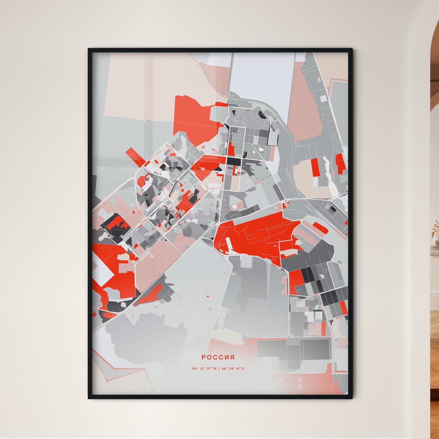Colorful DIMITROVGRAD RUSSIA Fine Art Map Modern