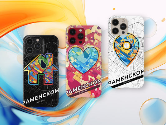 Ramenskoye Russia slim phone case with colorful icon. Birthday, wedding or housewarming gift. Couple match cases.