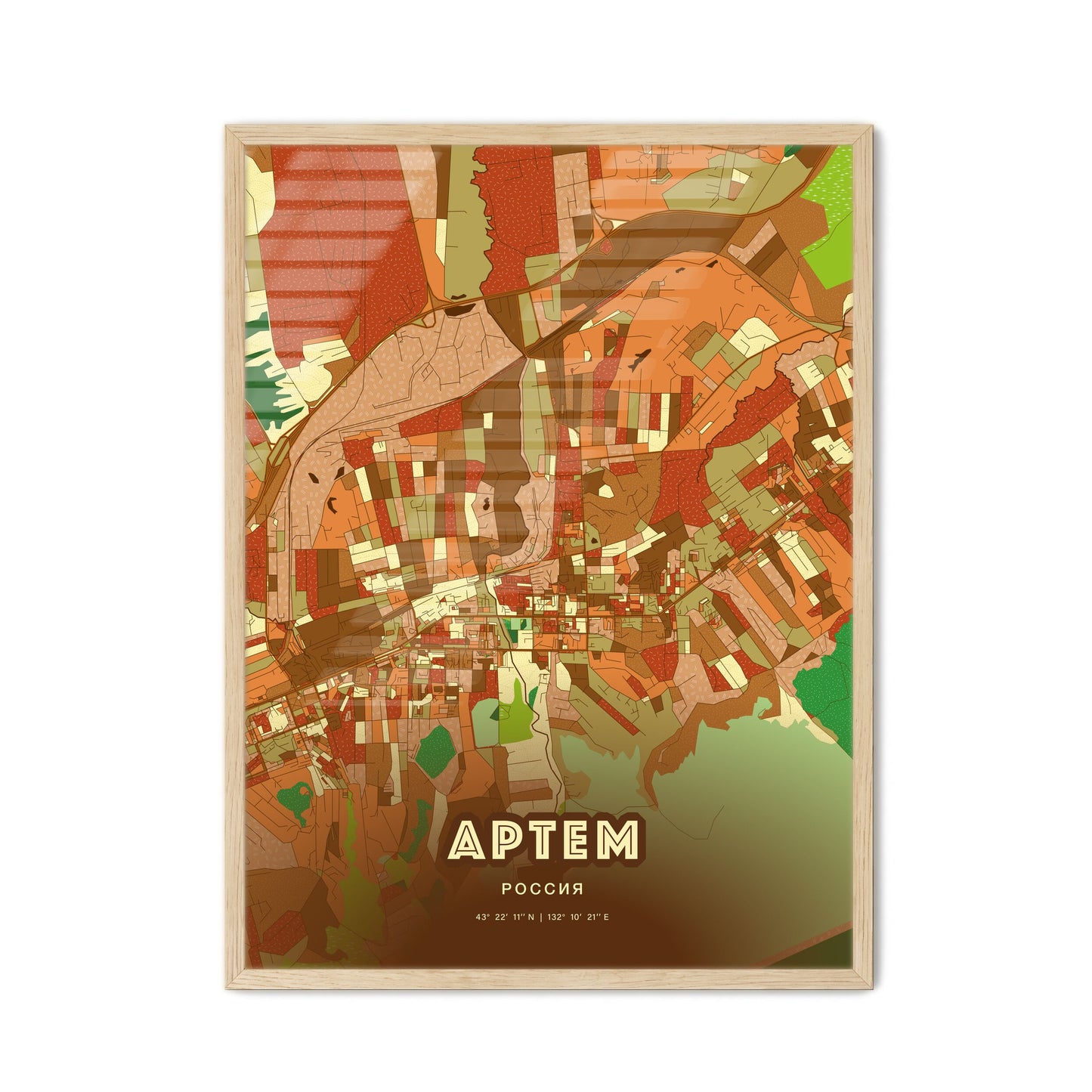 Colorful ARTYOM RUSSIA Fine Art Map Farmhouse