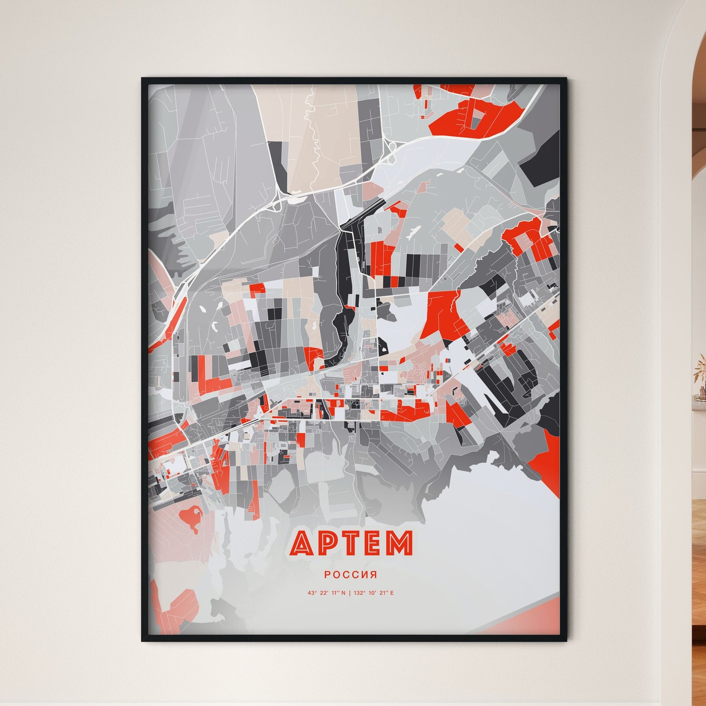 Colorful ARTYOM RUSSIA Fine Art Map Modern