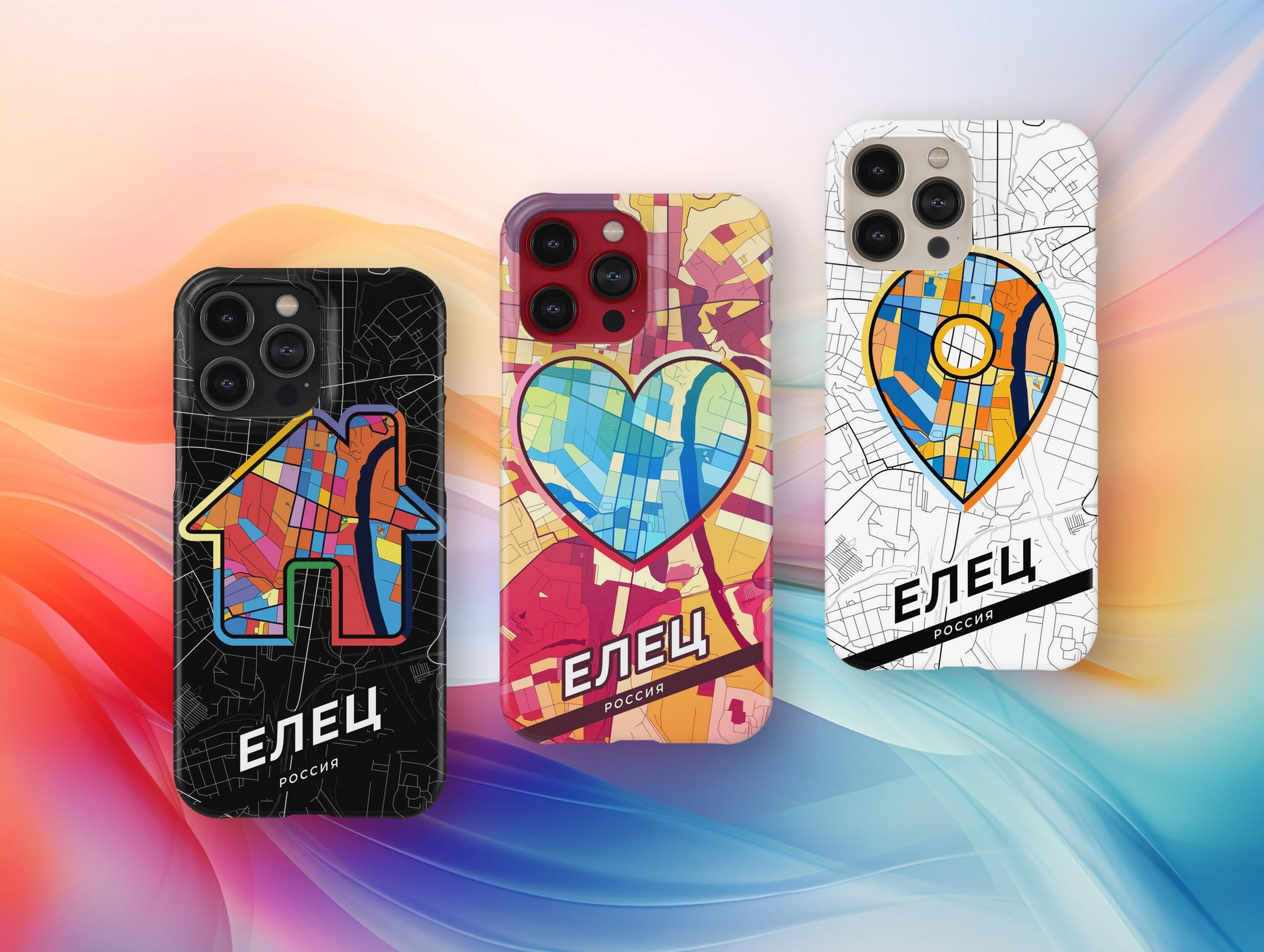 Yelets Russia slim phone case with colorful icon