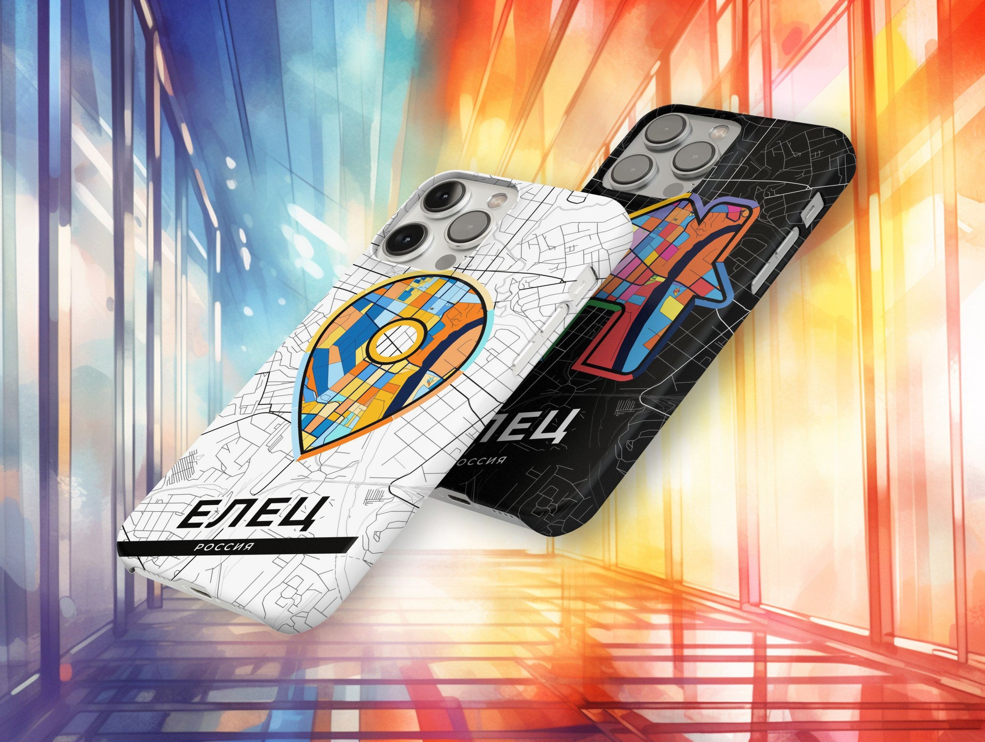 Yelets Russia slim phone case with colorful icon